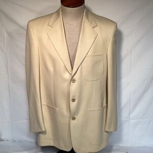 Vintage Bill Bass Cream Tan Blazer Sports Coat Men’s Size 44 Made in USA